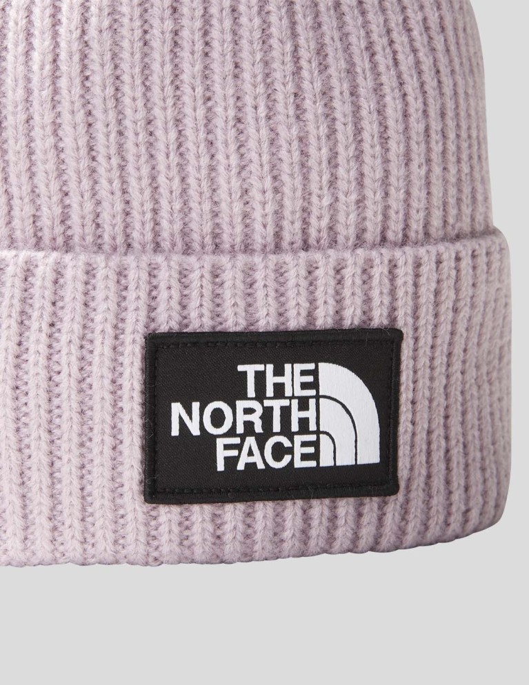 Warm THE NORTH FACE logo box cuf beanie rosa